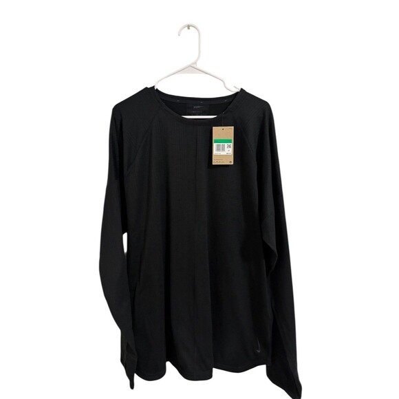 Nike Men’s Yoga Long Sleeve Top Black Dri Fit Thumbholes - Size XL - Picture 4 of 10